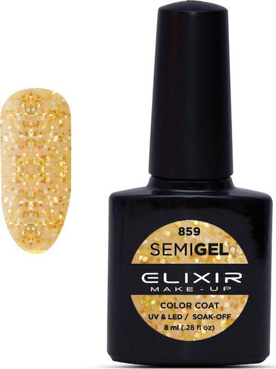 Elixir Semi Gel Хибриден Лак за Нокти 859 Sungold с Glitter 8мл 842-859