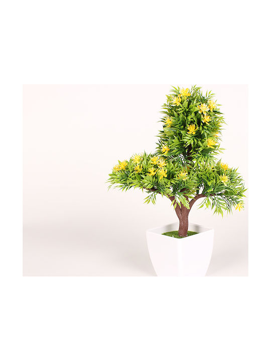 Keskor Artificial Plant in Small Pot Bonsai Yellow 30cm 1pcs