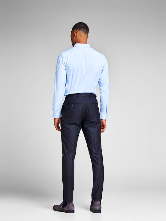 Jack & Jones Памучно Риза Кашмирено синьо