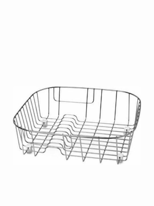 Pyramis Over Sink Dish Draining Rack from Stainless Steel in Silver Color 28.5x32.5x9.5cm