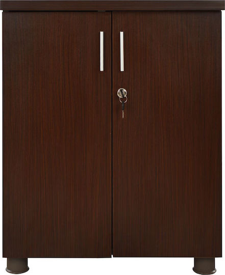 Vance Wooden Office Cabinet with Lock Wenge 60x46x75cm