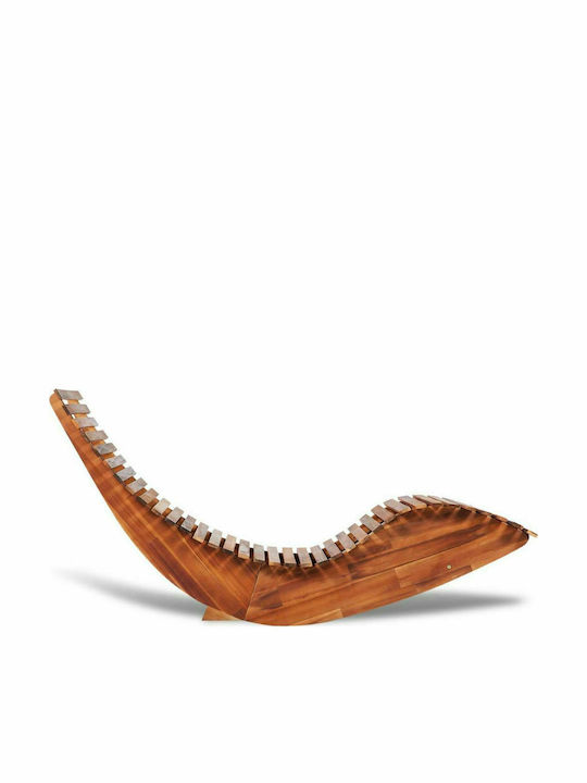 Deckchair Wooden Brown 149x60x86cm.