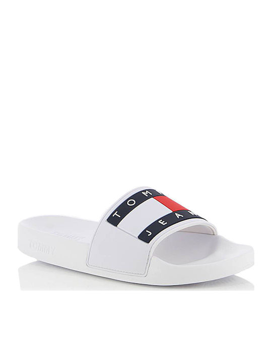 Tommy Hilfiger Flag Pool Slide Frauen Flip Flops in Weiß Farbe