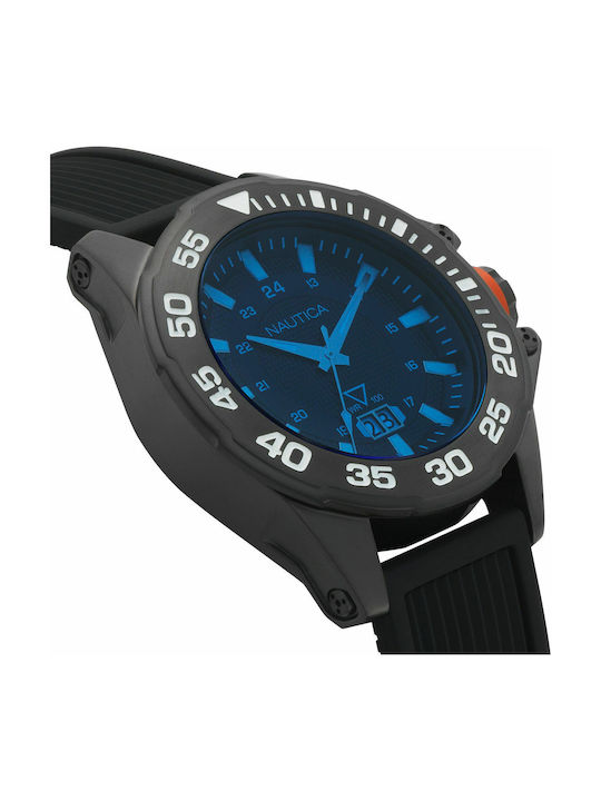 Nautica Westview Watch Battery with Black Rubber Strap