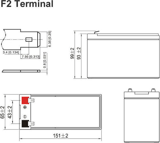 Ultracell UL9-12 Μπαταρία UPS με Χωρητικότητα 9Ah και Τάση 12V