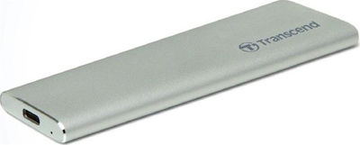 Transcend Θήκη για Σκληρό Δίσκο M.2 SATA III με σύνδεση USB3.0 σε Ασημί χρώμα