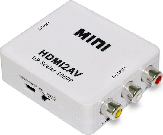 Konverter HDMI weiblich zu RCA weiblich Weiß 1Stück FTT14-003