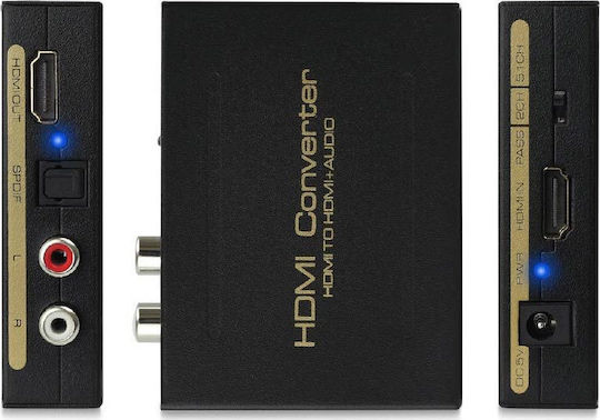 Конвертор HDMI женски към RCA / Toslink женски Черен 1бр 23666