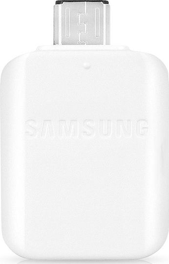 Samsung Μετατροπέας micro USB male σε USB-A female Λευκό 1τμχ GH96-09728A