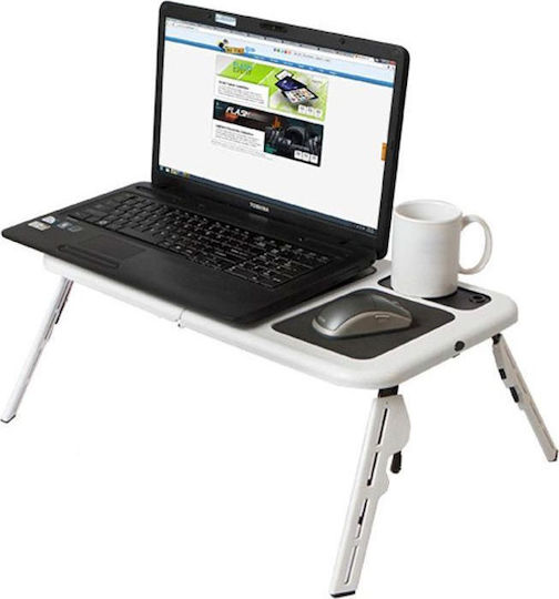 Factory LD09 Τραπεζάκι για Laptop έως 15.6" με 2 Ανεμιστήρες Λευκό