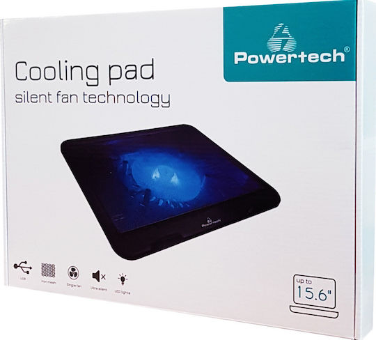 Powertech Cooling Pad for Laptop up to 15.6" with 1 Fan and Lighting (PT-740)