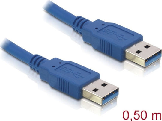 DeLock USB 3.0 Cable USB-A male - USB-A male 0.5m (83121)