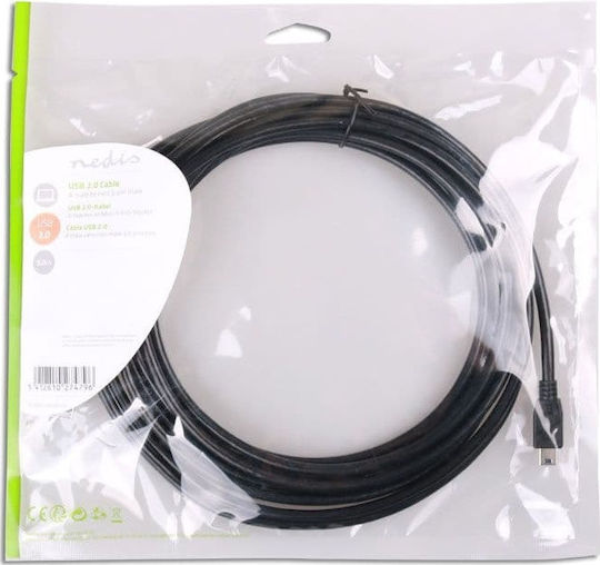 Nedis 5m USB 2.0 Cable A-Male to mini B-Male (CCGP60300BK50)