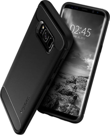 Spigen Rugged Armor Umschlag Rückseite Silikon Schwarz (Galaxy S8+)