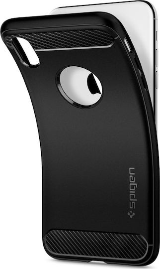 Spigen Rugged Armor Umschlag Rückseite Silikon Schwarz (iPhone XS Max)