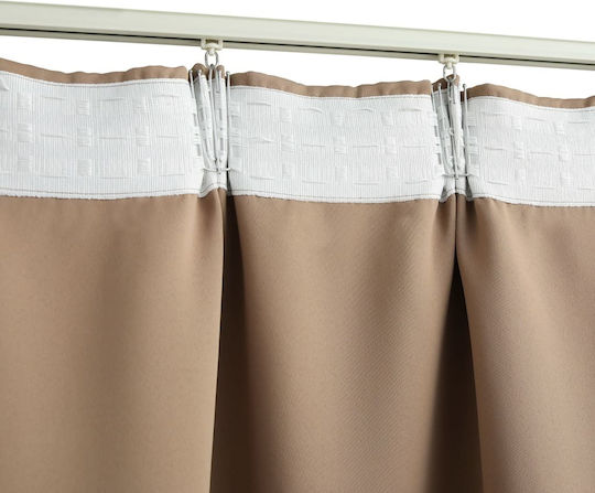 vidaXL Set Perdele Opace cu Coafură Taupe 140x245 cm