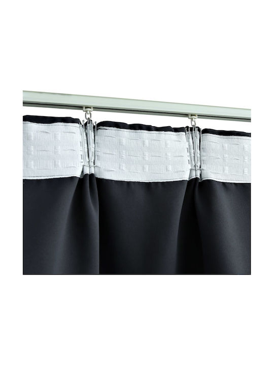 vidaXL Set Blackout Curtains With Pencil Pleat Black 140x225cm