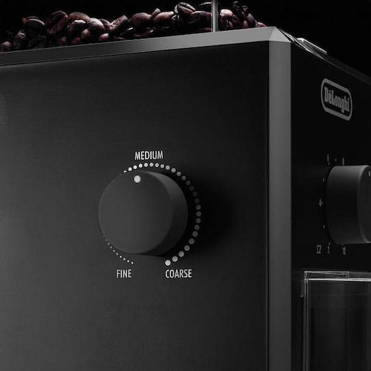 De'Longhi Ηλεκτρικός Μύλος Καφέ 110W με Χωρητικότητα 120gr και 16 Επίπεδα Άλεσης Μαύρος