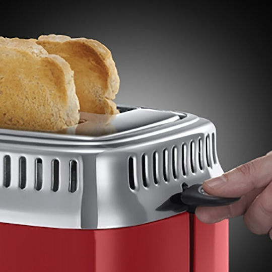 Russell Hobbs Retro Toaster 2 Slots 1200W Red