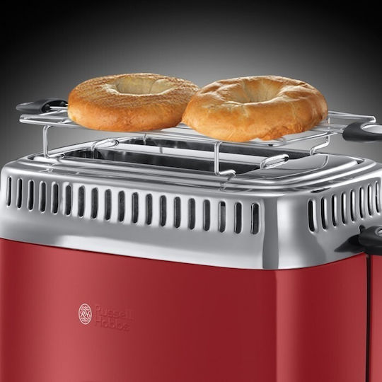 Russell Hobbs Retro Toaster 2 Slots 1200W Red