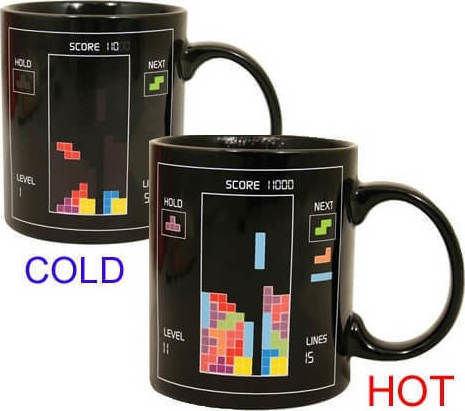 Gadget Master Tetris Wärmewechsel Becher Keramik Schwarz 330ml