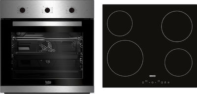 Beko BIE 22101 X + HIC 64401 T Φούρνος άνω Πάγκου 65lt με Κεραμικές Εστίες  Π59.4εκ. Inox | Skroutz.gr