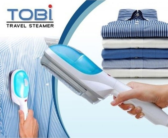 Tobi Travel Steamer Ατμοκαθαριστής Ρούχων Χειρός 650W με Δοχείο 100ml Μπλε