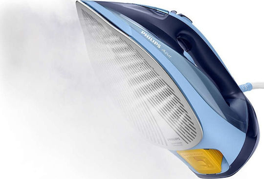 Philips Azur Σίδερο Ατμού 2600W με Αντικολλητική Πλάκα και Συνεχόμενη Παροχή 50gr/min Blue/Cyan