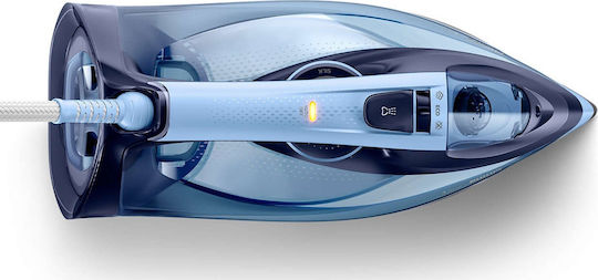 Philips Azur Σίδερο Ατμού 2600W με Αντικολλητική Πλάκα και Συνεχόμενη Παροχή 50gr/min Blue/Cyan