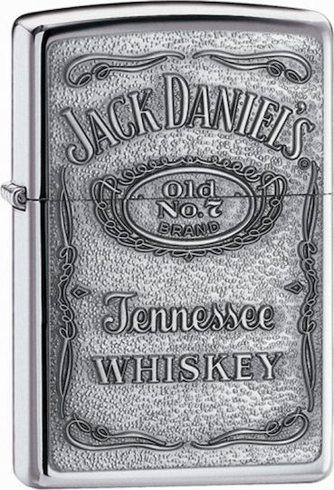 Zippo Jack Daniel's Ветроустойчив Запалка с Пламък в Сребрист Цвят