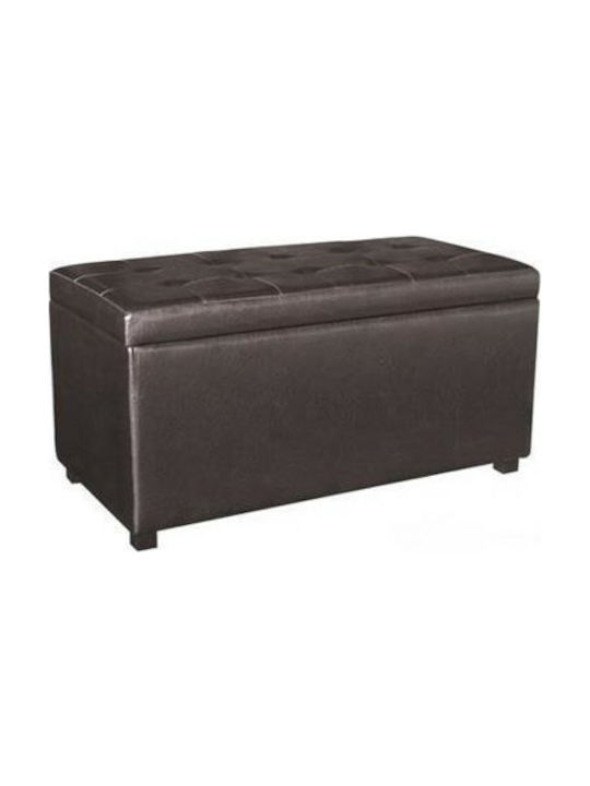 Taburet Cu Spațiu De Depozitare Tapițat Cu Piele Sintetică Denise Maro Închis 88x43x45cm E7048,2