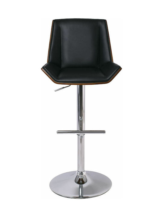 Stool Bar Numan with Back & Adjustable Height Black 52x50x96-117cm