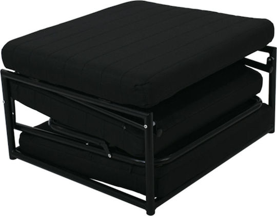 Stool For Living Room Bed Upholstered with Fabric Logan Black 72x65x42cm