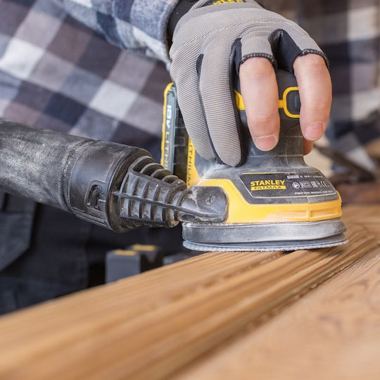 Stanley Fatmax Έκκεντρο Τριβείο Χούφτας 125mm Μπαταρίας 18V Solo με Σύστημα Αναρρόφησης