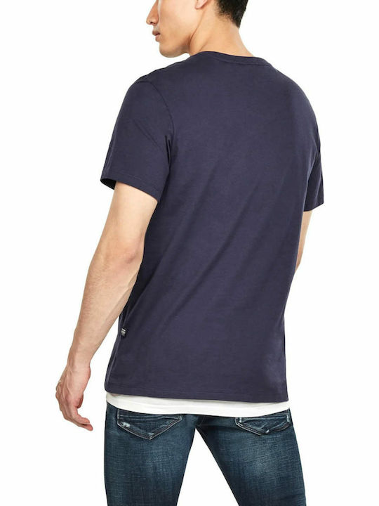 G-Star Raw Base T-shirt Bărbătesc cu Mânecă Scurtă Albastru