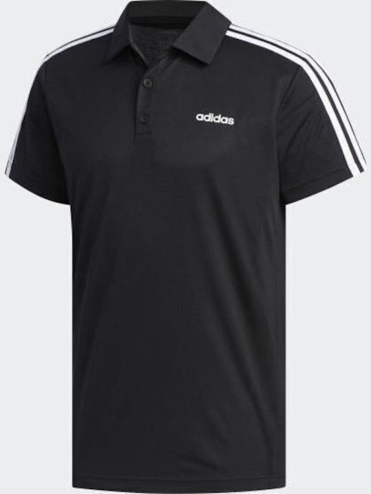 Designed 2 Move Aeroready Polo Αθλητική Μπλούζα Κοντομάνικη Μαύρη