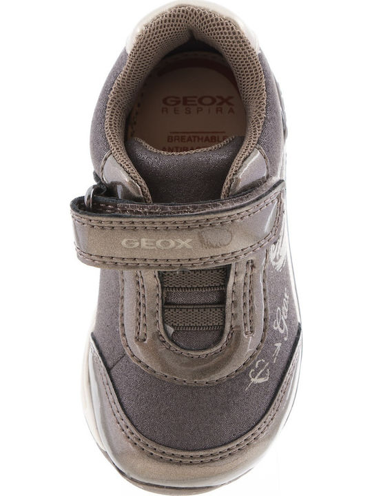 Rishon Παιδικά Sneakers Ανατομικά με Σκρατς Ασημί