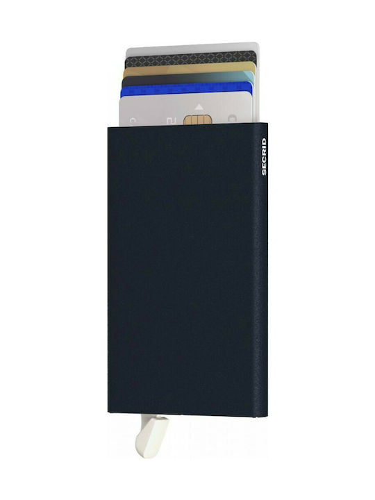 Secrid Cardprotector Ανδρικό Πορτοφόλι Καρτών με RFID και Μηχανισμό Slide Μπλε