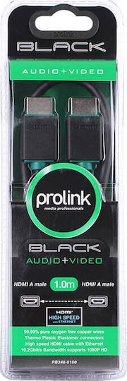 Prolink PB348 HDMI 1.4 High Speed 1080p 120Hz Cable HDMI male - HDMI male 1.5m Μαύρο