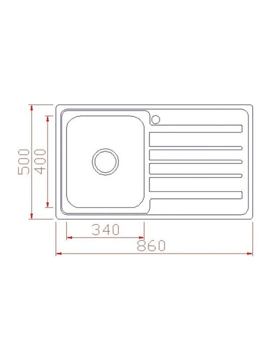 Boloco BL801 Drop-In Spüle Inox Satiniert B86xT50cm Silber
