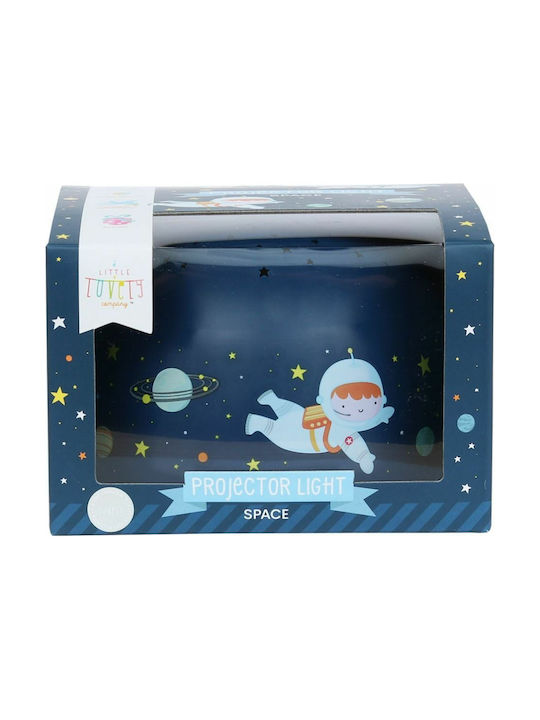 A Little Lovely Company Led Παιδικό Φωτιστικό Projector Space με Προβολή Αστεριών Μπλε 14x14x9εκ.