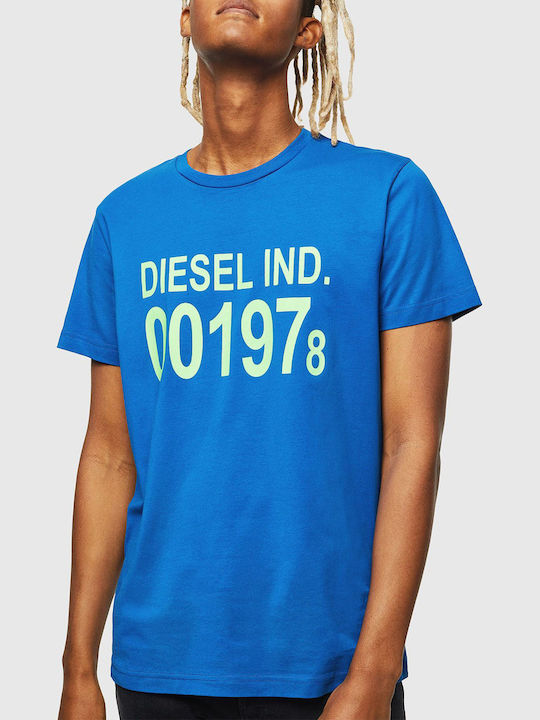 Diesel T-Diego-001978 Herren Shirt Kurzarm Polo Blau