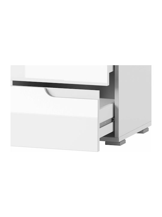 Bedside Table Aurora Wooden White 42x40x46cm