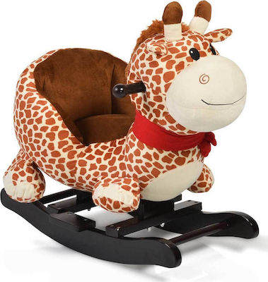 Moni Fabric Rocking Toy Giraffe for 12+ months with Sounds & Music with Max Load Capacity 20kg Orange