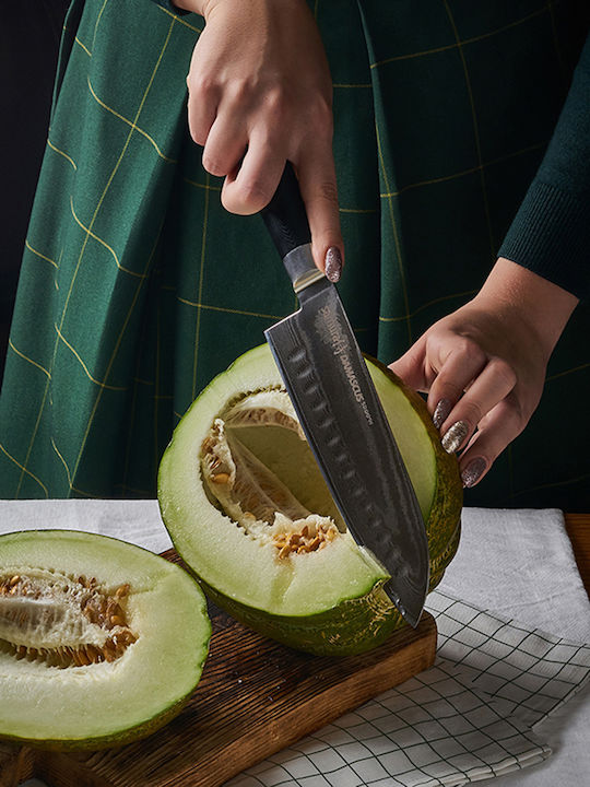 Samura Damascus Μαχαίρι Santoku από Δαμασκηνό Ατσάλι 18cm