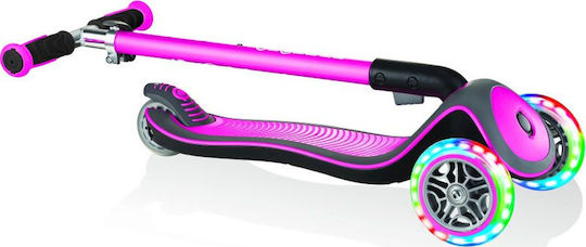 Globber Kids Scooter Foldable Elite Deluxe Lights 3-Wheel for 3+ Years Pink