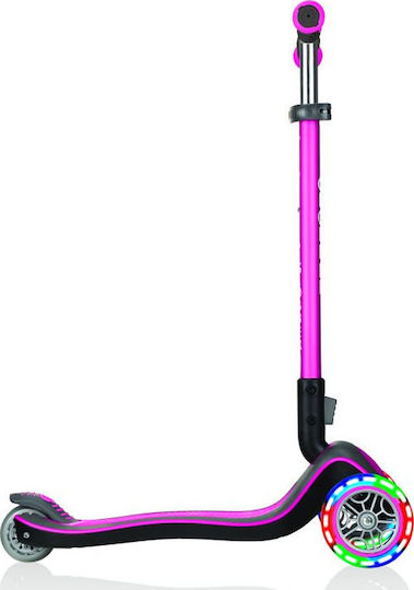 Globber Kids Scooter Foldable Elite Deluxe Lights 3-Wheel for 3+ Years Pink