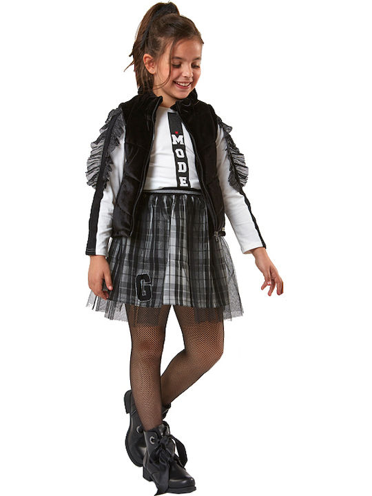 Εβίτα Kids Set with Skirt & Jacket Winter 3pcs Black