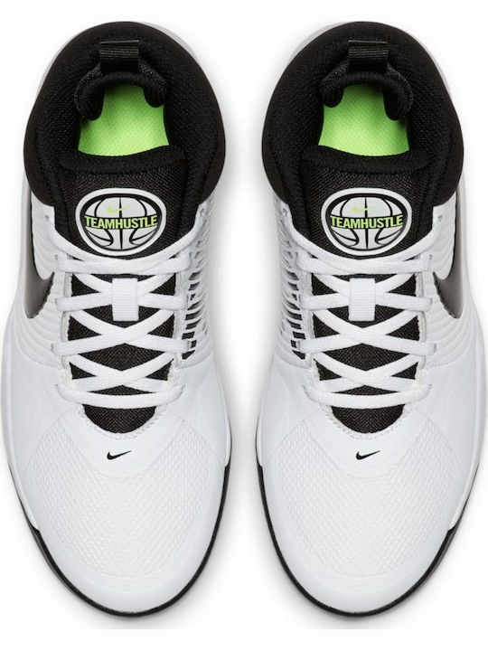 Hustle Team Hustle Kids Sports Shoes Basketball with Laces White / Black / Volt