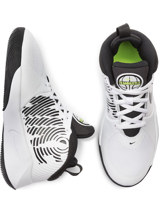 Hustle Team Hustle Kids Sports Shoes Basketball with Laces White / Black / Volt